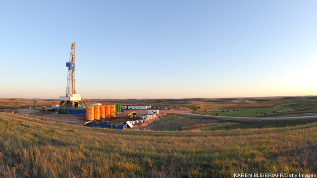 An oil drilling rig is seen September 29