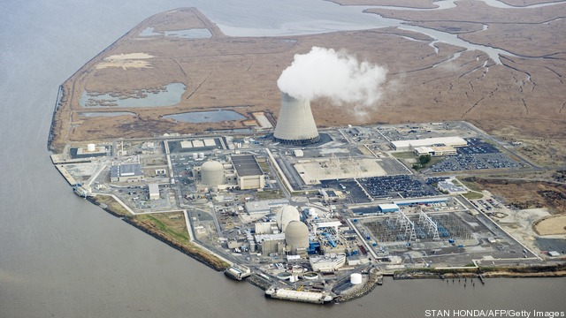 An aerial view of the Salem Nuclear Powe