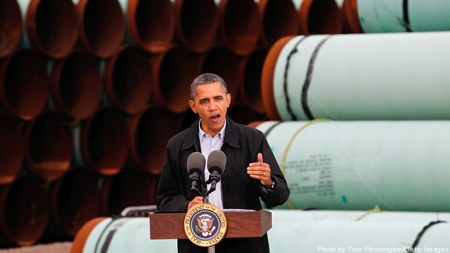 President Obama Speaks At Southern Site Of The Keystone Oil Pipeline