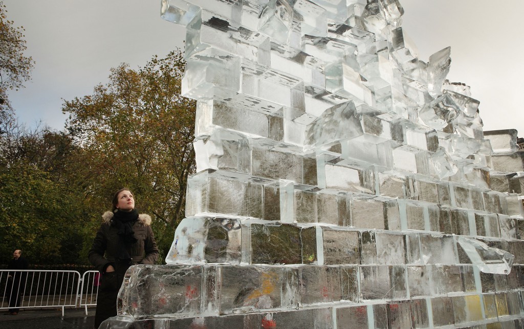 Berlin Wall Ice Sculpture Unveiled In London