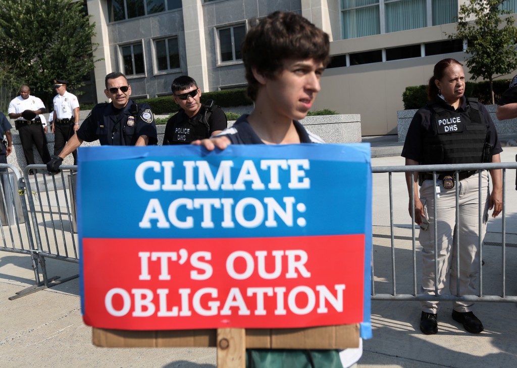 Activists Against The Keystone Pipeline Project Demonstrate At The State Department