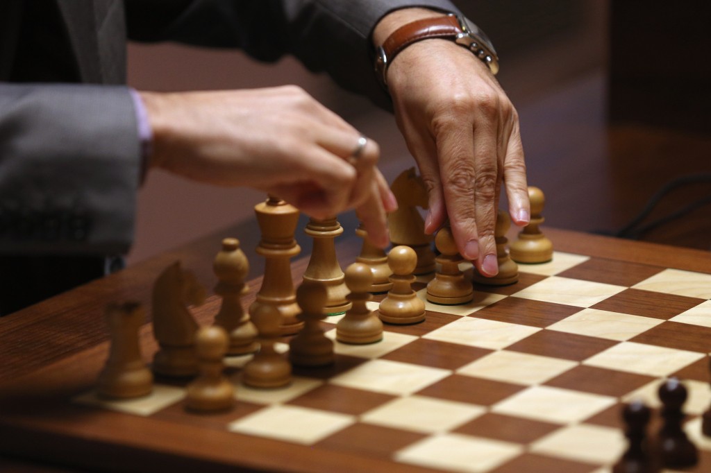 Grandmasters Compete In the World Chess Championship At Simpson's In The Strand