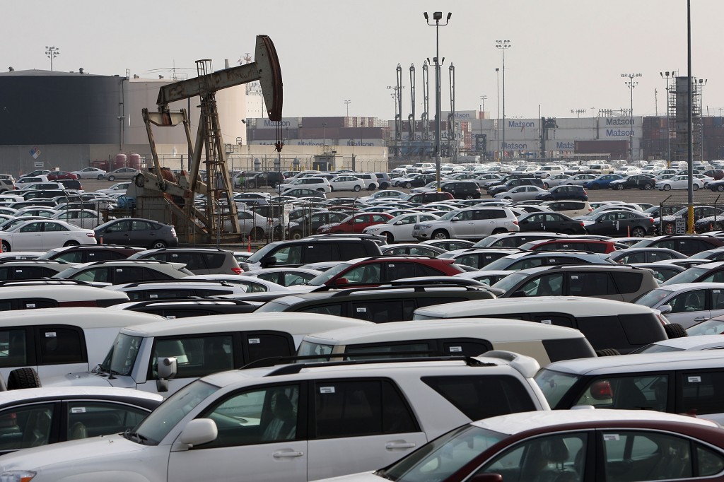 Foreign Imported Cars Sit Idle At Port Storage Lot