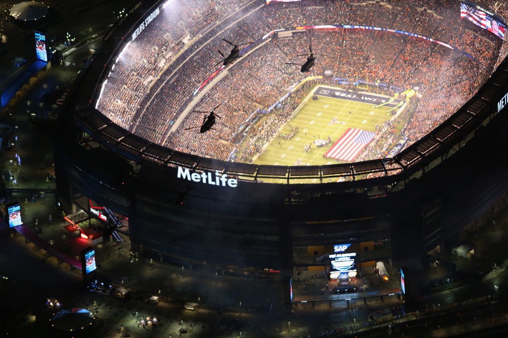 An Aerial View Of Super Bowl XLVIII