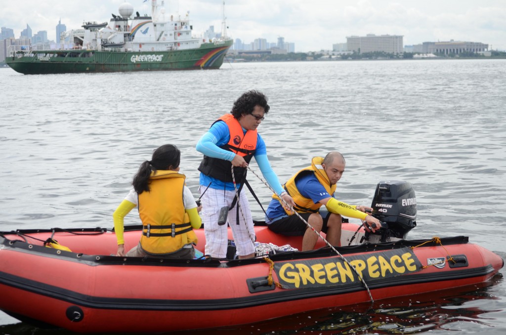 Greenpeace Ship Esperanza Conducts Water Sampling In Manila Bay