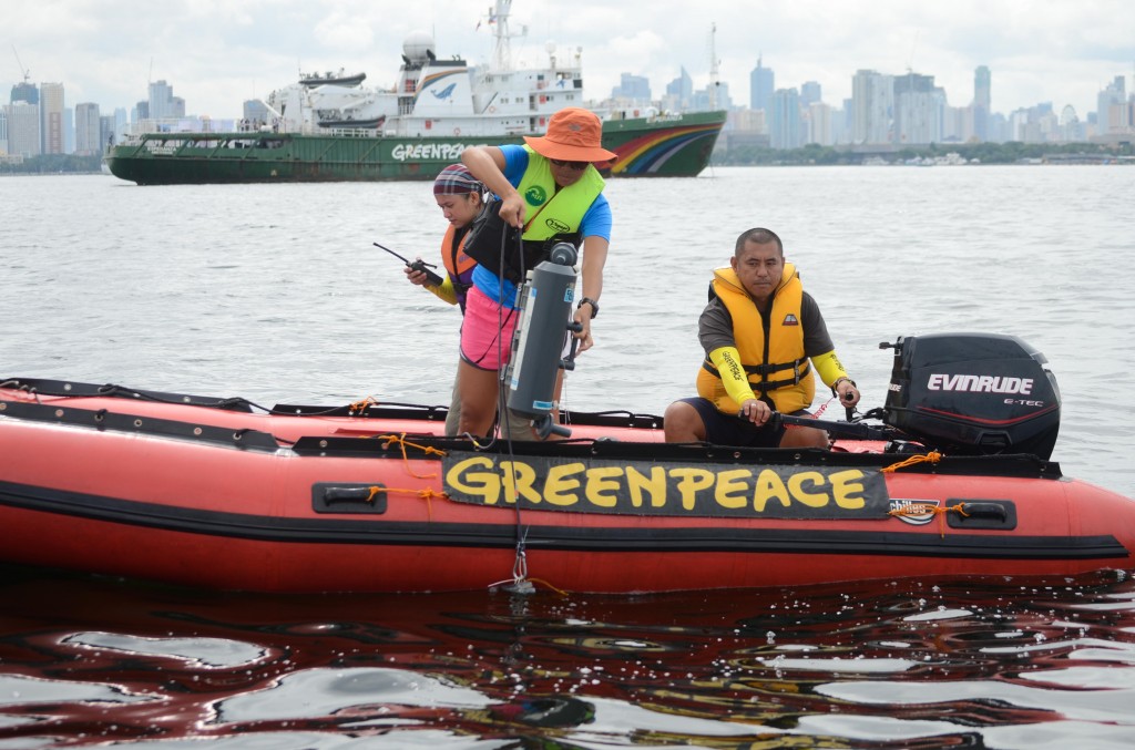 Greenpeace Ship Esperanza Conducts Water Sampling In Manila Bay