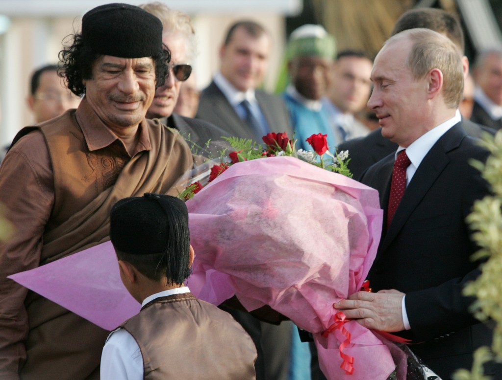 Meeting of Vladimir Putin with Libyan leader Muammar Qadaffi