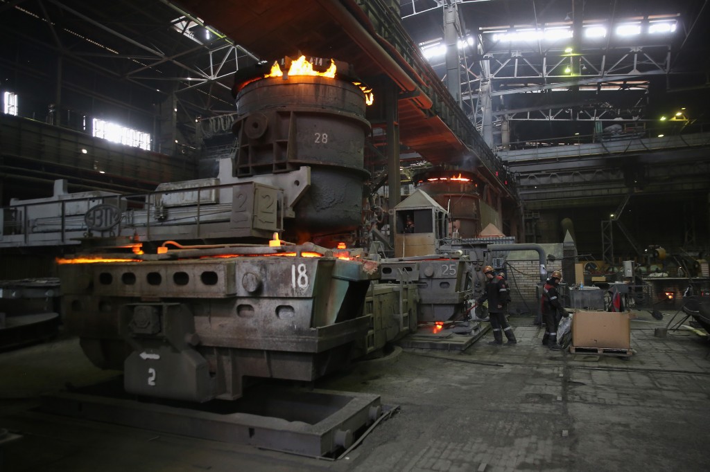 Steel Plant Continues Production Despite Conflict In Eastern Ukraine