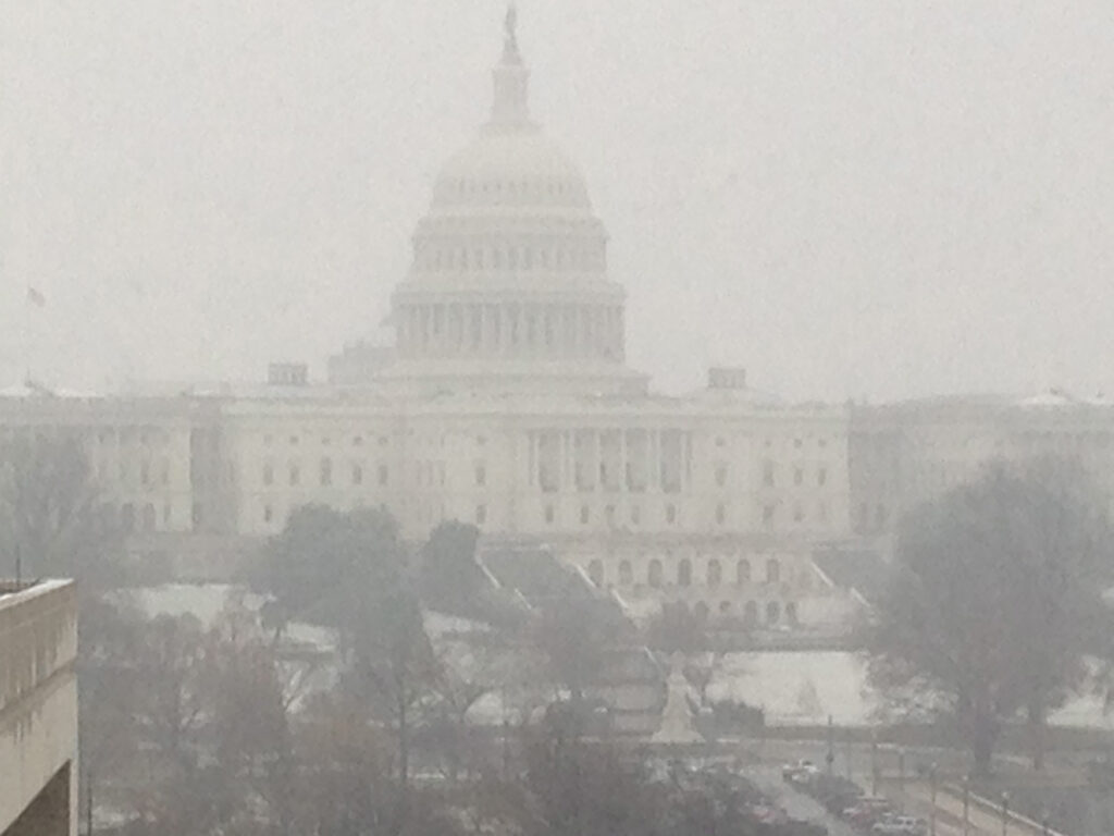 The US Capitol seen from the Newseum this morning during a US Naval Institute conference.