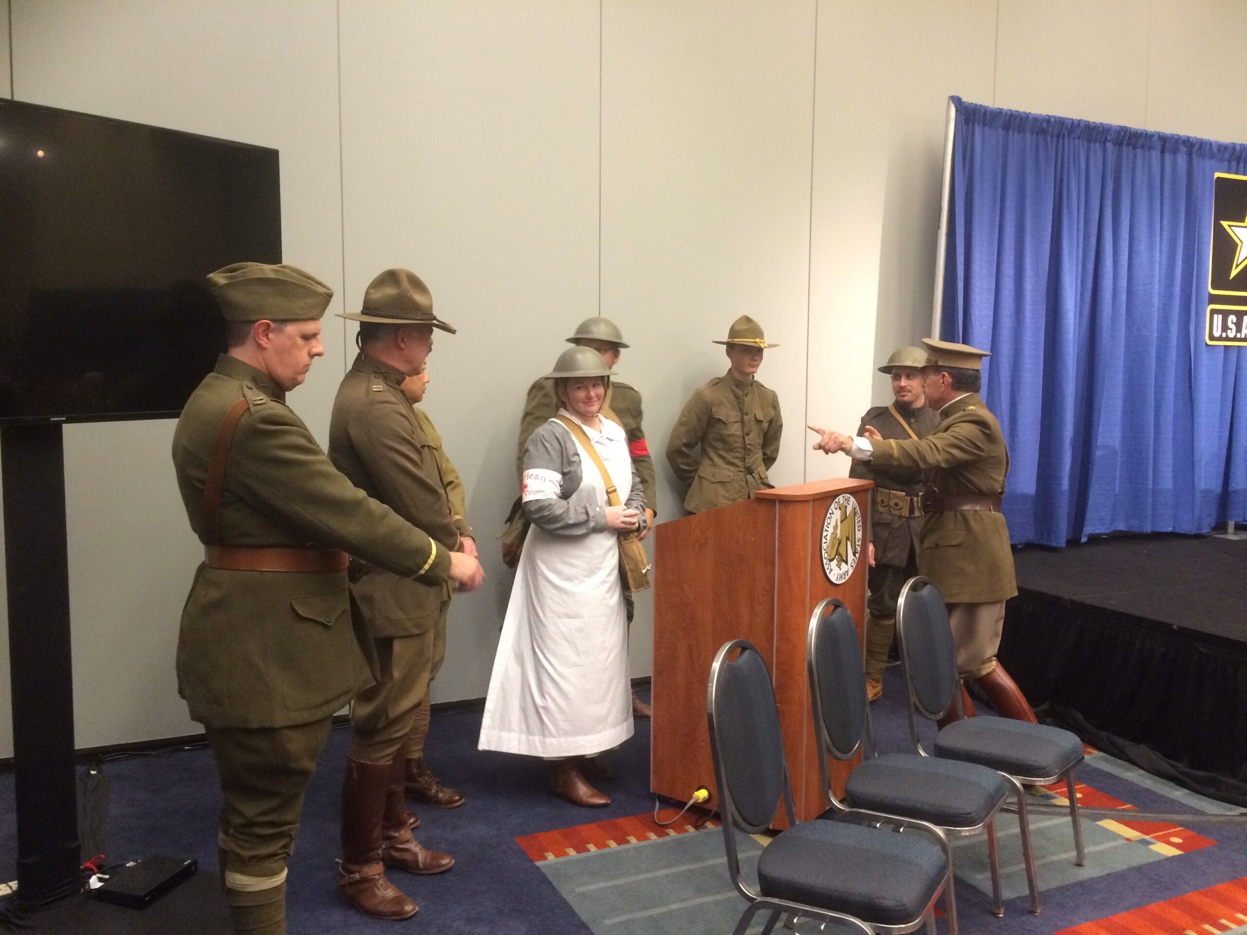 World War I Reenactor Shows Off Gear For Centennial At AUSA