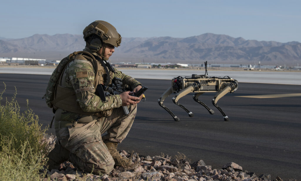 Ghost Robotics Vision 60 prototype at Nellis AFB during the second ABMS on-ramp.