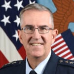 U.S. Air Force, Gen. John E. Hyten, 11th Vice Chairman, Joint Chiefs of Staff, poses for a command portrait in the Army portrait studio at the Pentagon in Arlington, Va., Nov. 27, 2019. (U.S. Army photo by Monica King)