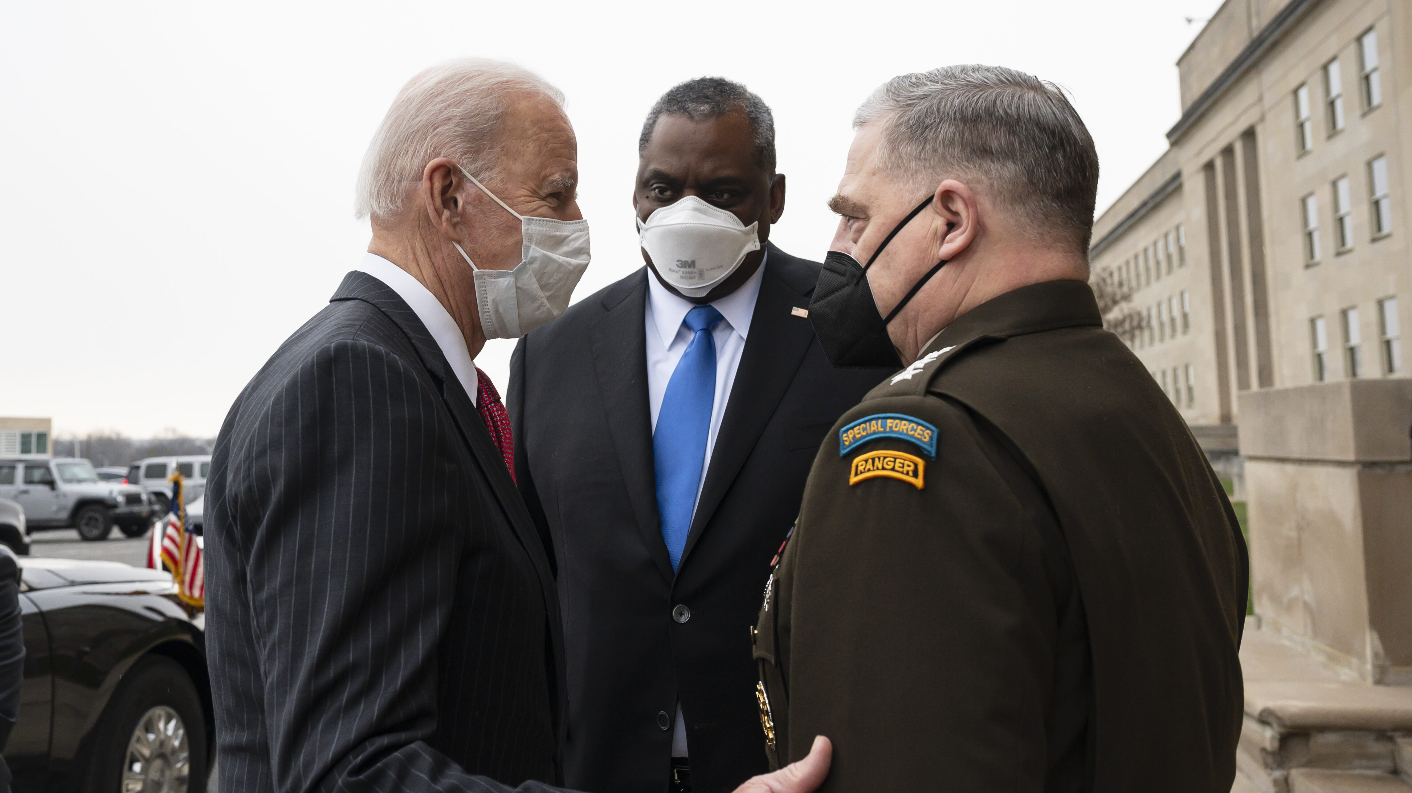 President Biden Talks with Secretary Austin, Chairman Milley