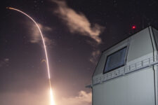 A Standard Missile-3 Block IIA missile launches from the Aegis Ashore Missile Defense Test Complex at Pacific Missile Range Facility in Kauai, Hawaii, Dec. 10, 2018.