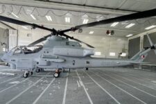 The first of 12 AH-1Z Viper attack helo for the Royal Bahraini Air Force at the roll-out ceremony Oct.22 (Bell Textron)