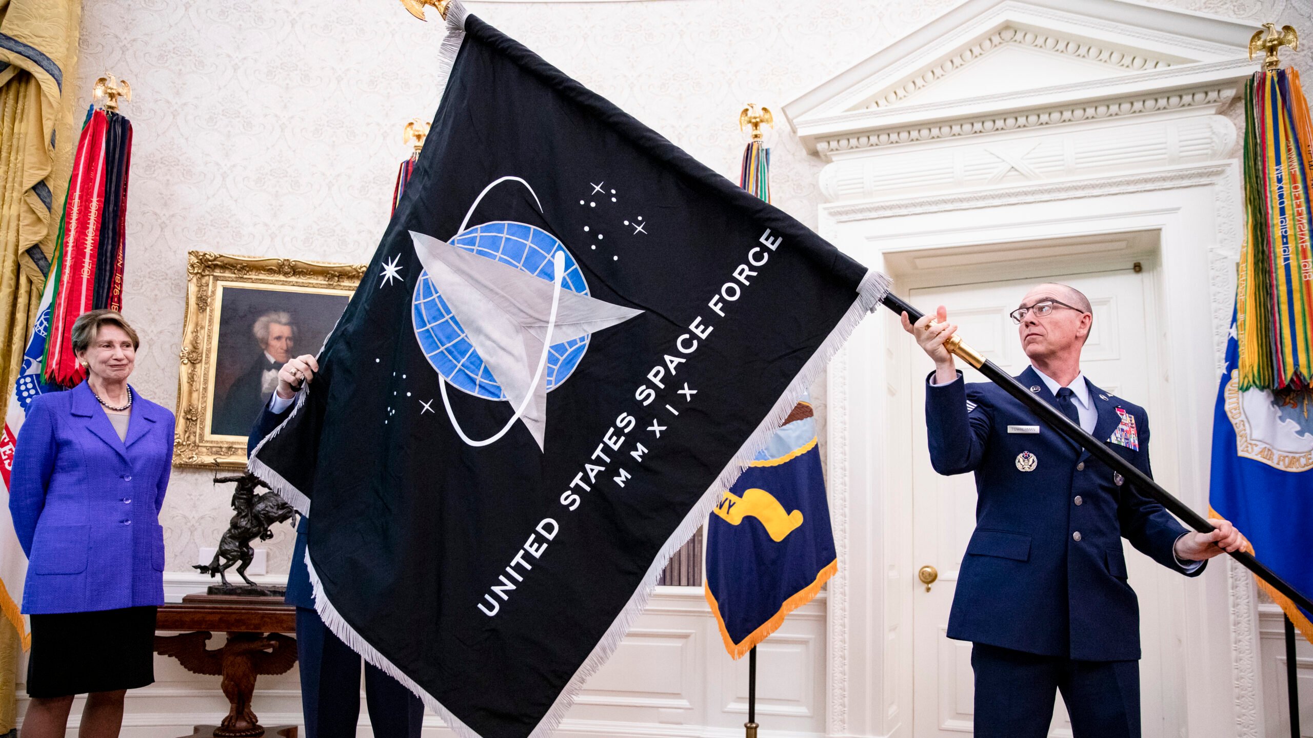 President Trump Signs An Armed Forces Day Proclamation And Participates In U.S. Space Force Flag Presentation