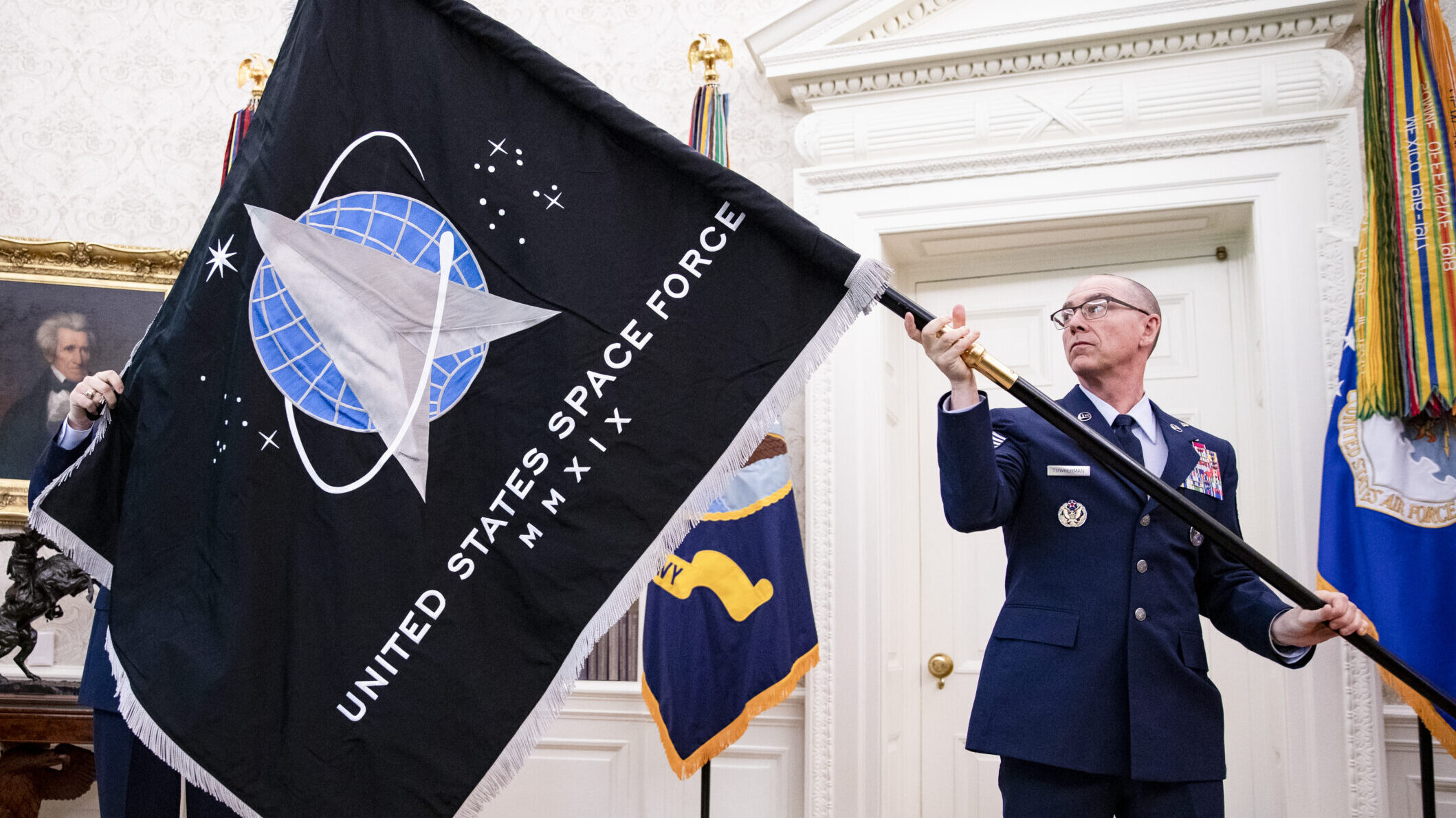 President Trump Signs An Armed Forces Day Proclamation And Participates In U.S. Space Force Flag Presentation