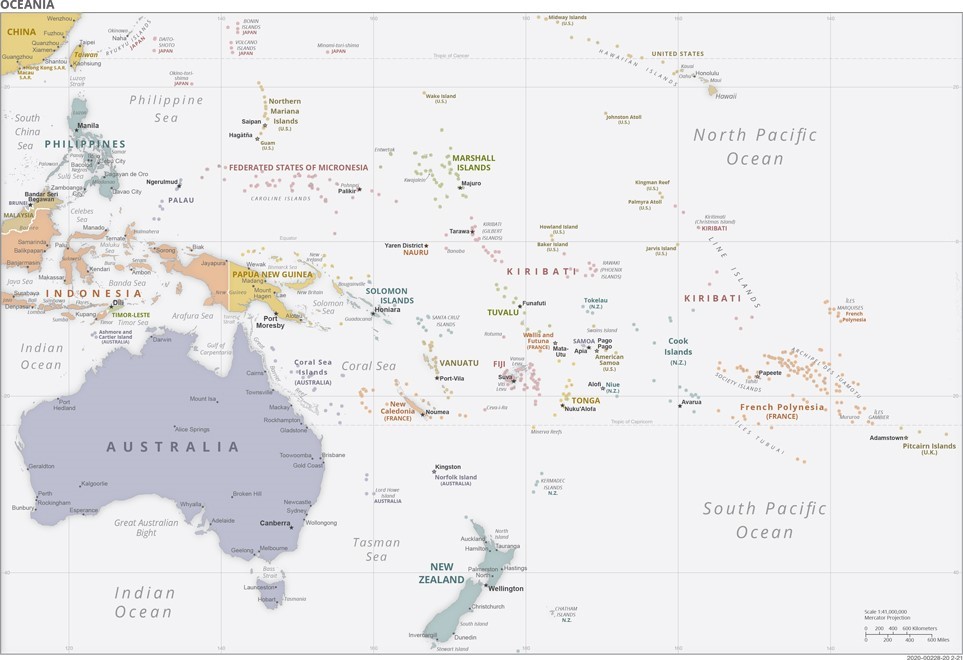 CIA Factbook Oceania political map