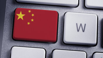 Keyboard with China flag key