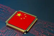 CPU with Chinese flag concept