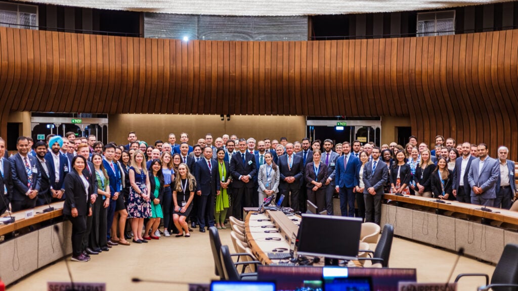 Delegations to the OEWG on space threats UN photo