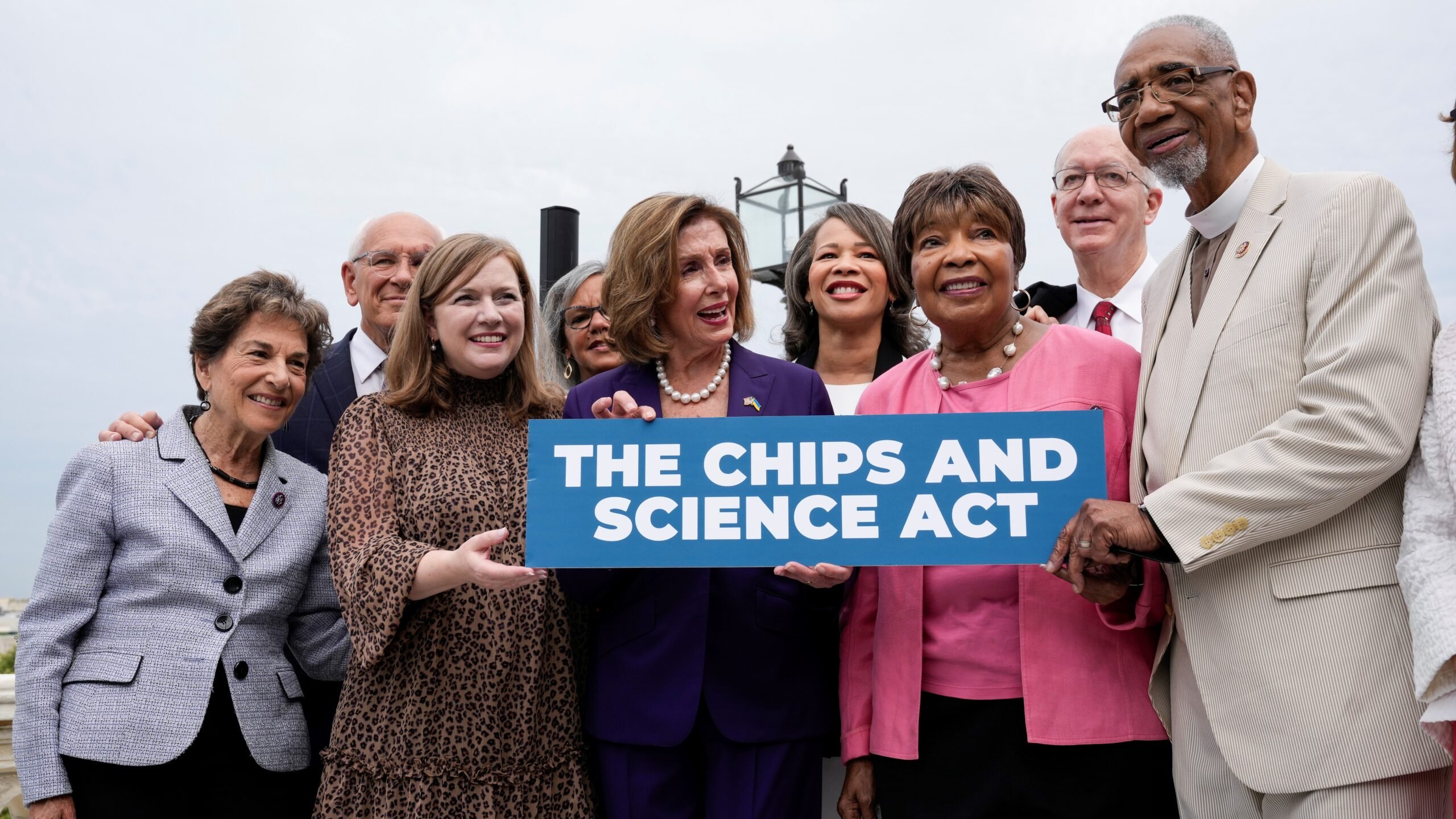 Speaker Pelosi Holds Bill Enrollment For The CHIPS And Science Act