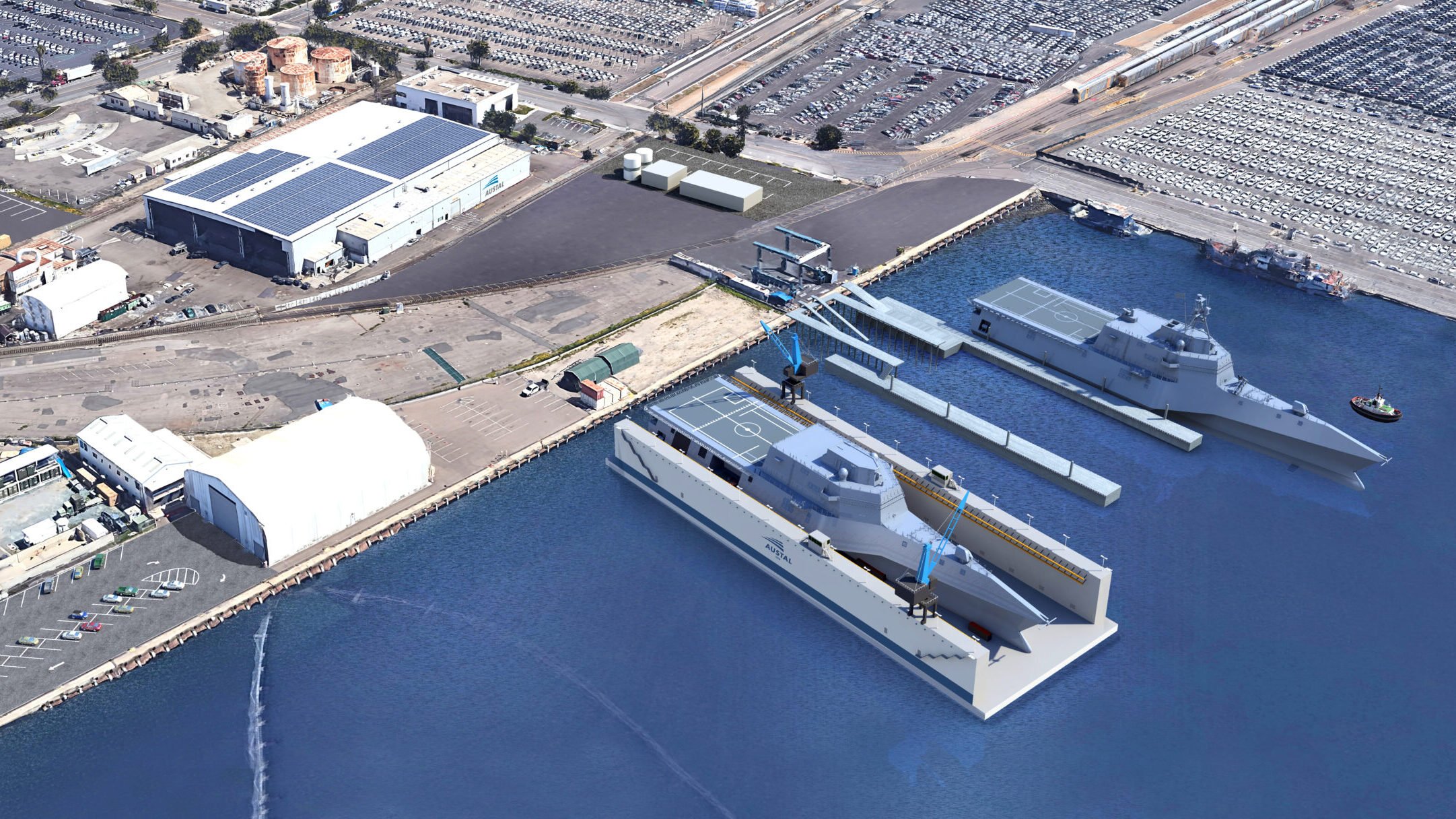 With eyes on more Navy maintenance work, Austal opens California shipyard