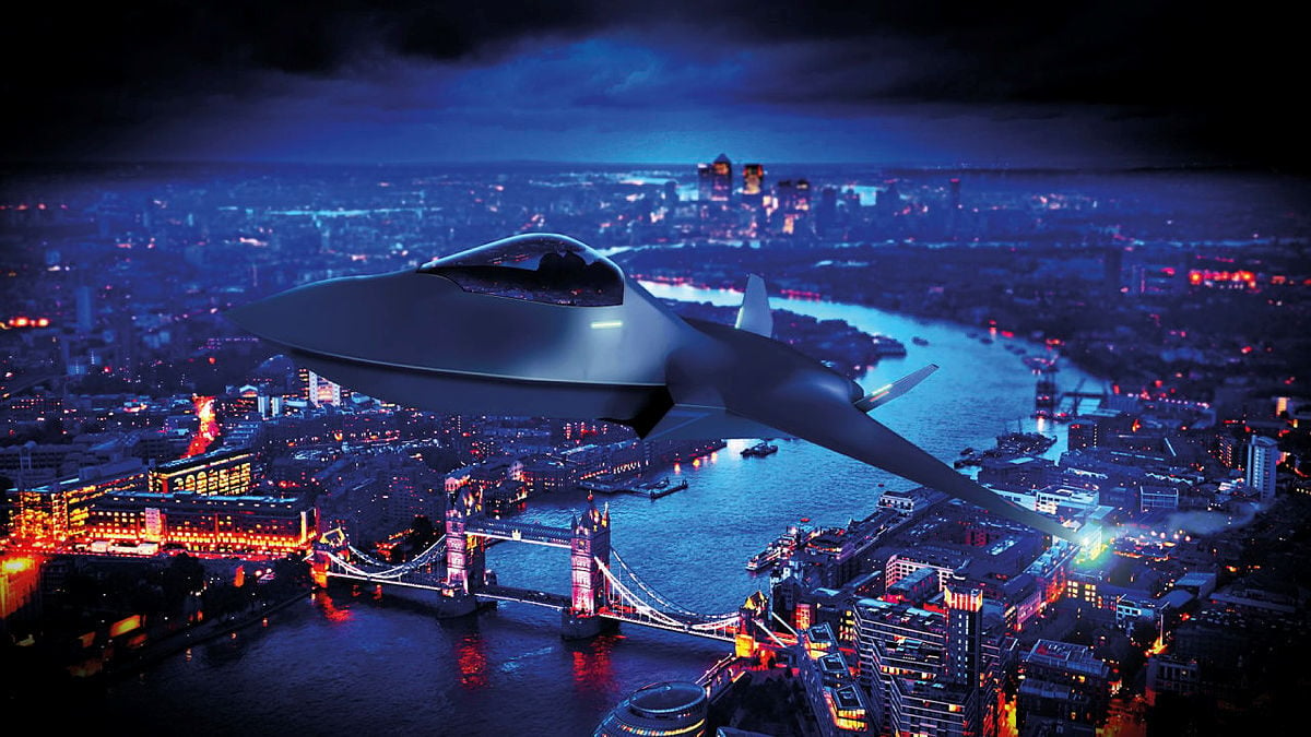 A mock-up Image of the proposed Team Tempest Future Combat Air System concept. (UK MoD)