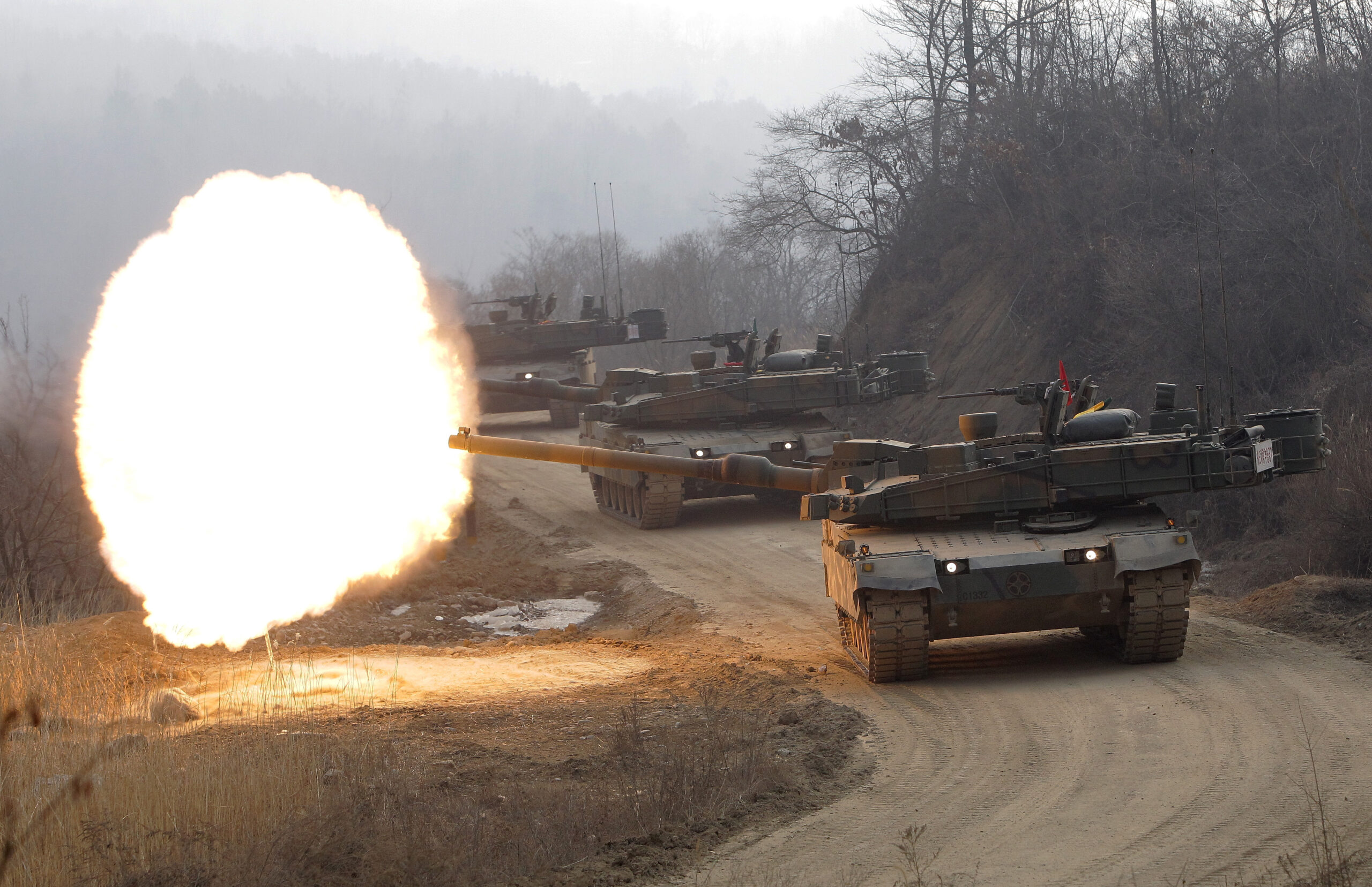 South Korean Army Holds Armored Machinery Parade And K-2 Tank’s Live Fire Drill