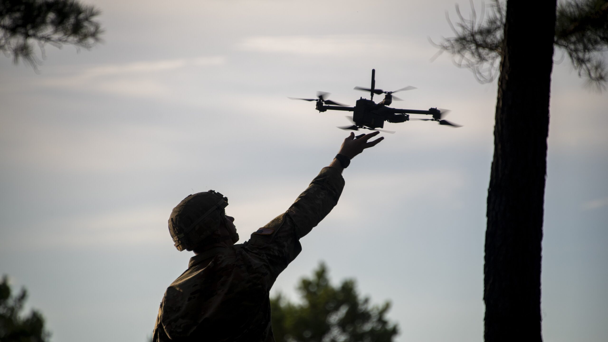 US Army soldier with candidate Short Range Reconnaissance SRR drone