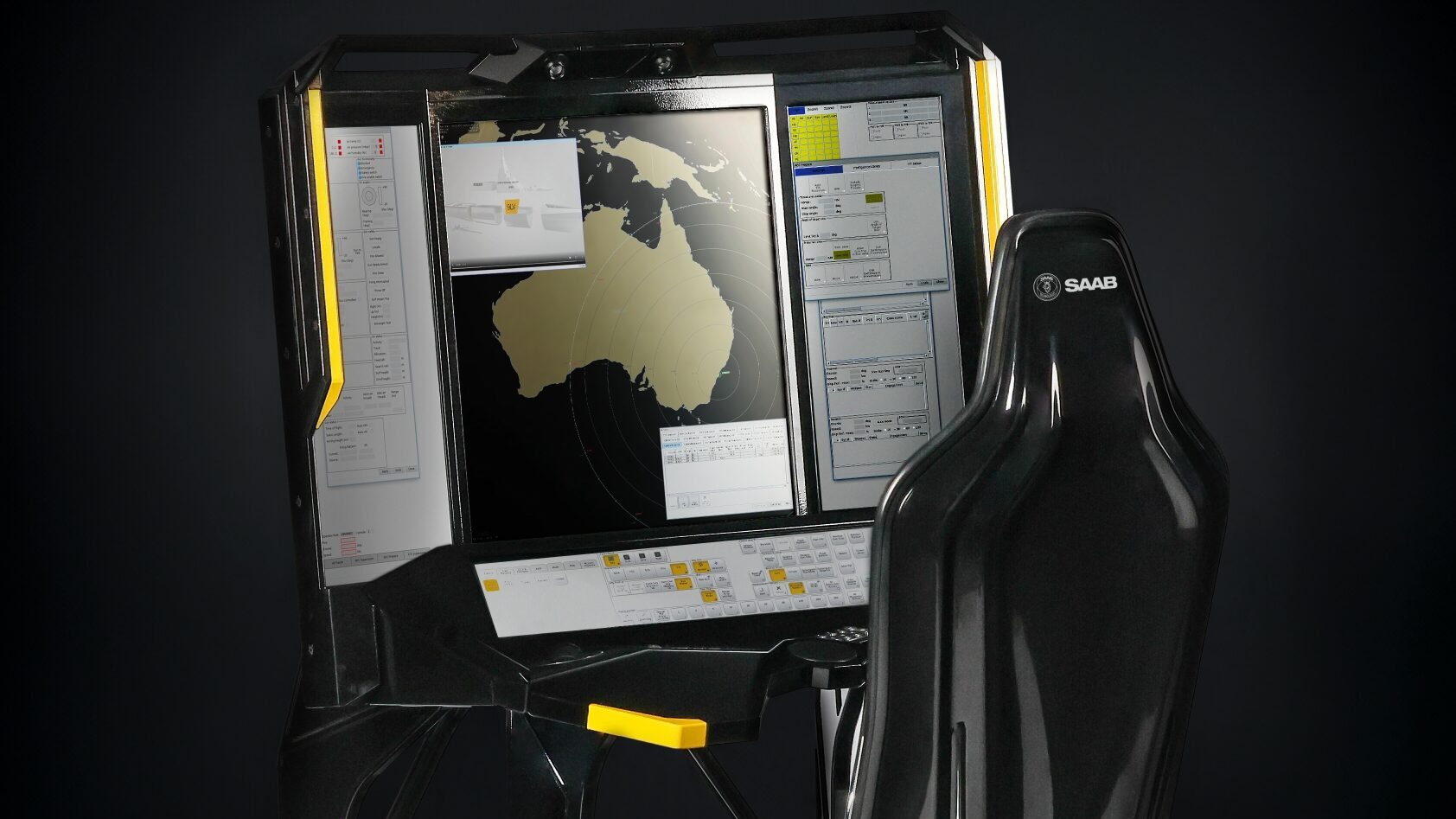 Saab unveils new naval operator workspace concept and camouflage system