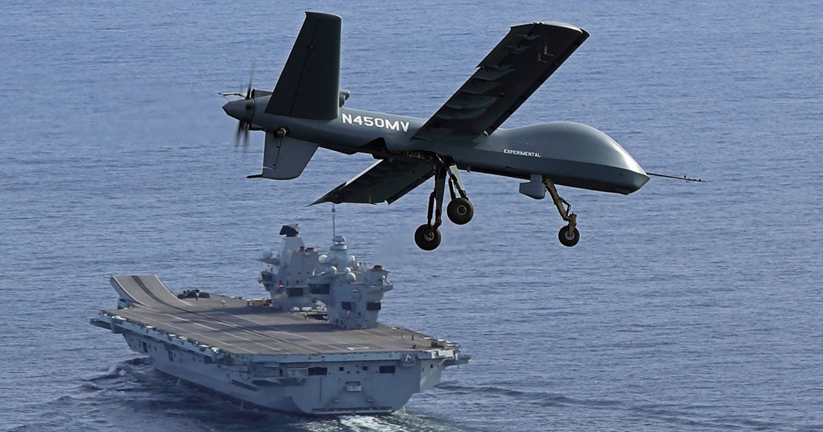 UK Royal Navy completes Mojave UAS flight and recovery from Prince of Wales aircraft carrier