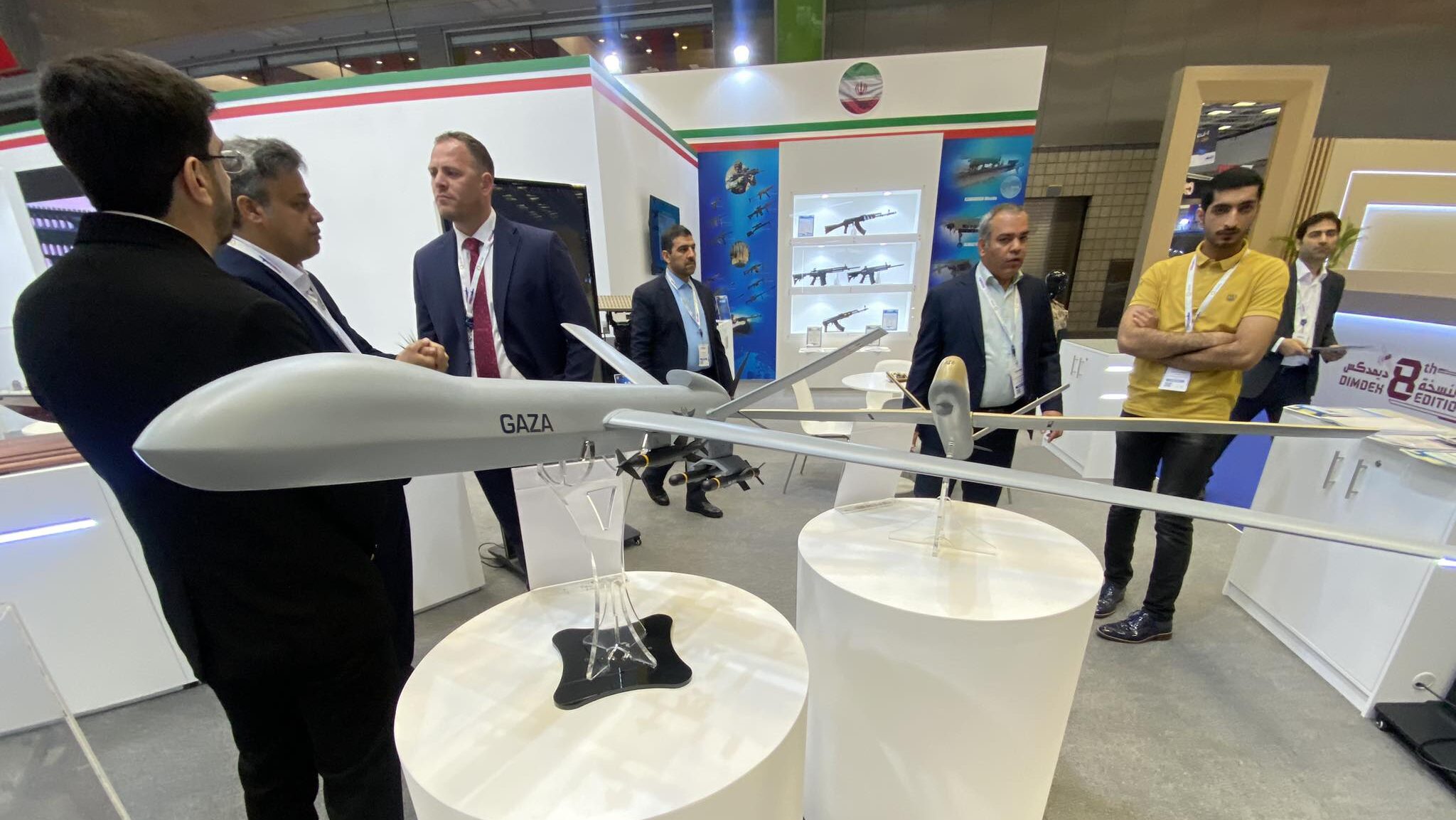 Iran shows off naval guns, missiles and UAV named ‘Gaza’ at Qatari defense show
