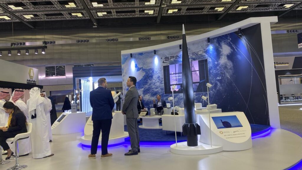 Spin Launch stand at Barzan Holdings booth in DIMDEX 2024
