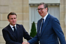 Macron Hosts President Of Serbia Aleksandar Vučić At Elysee Palace