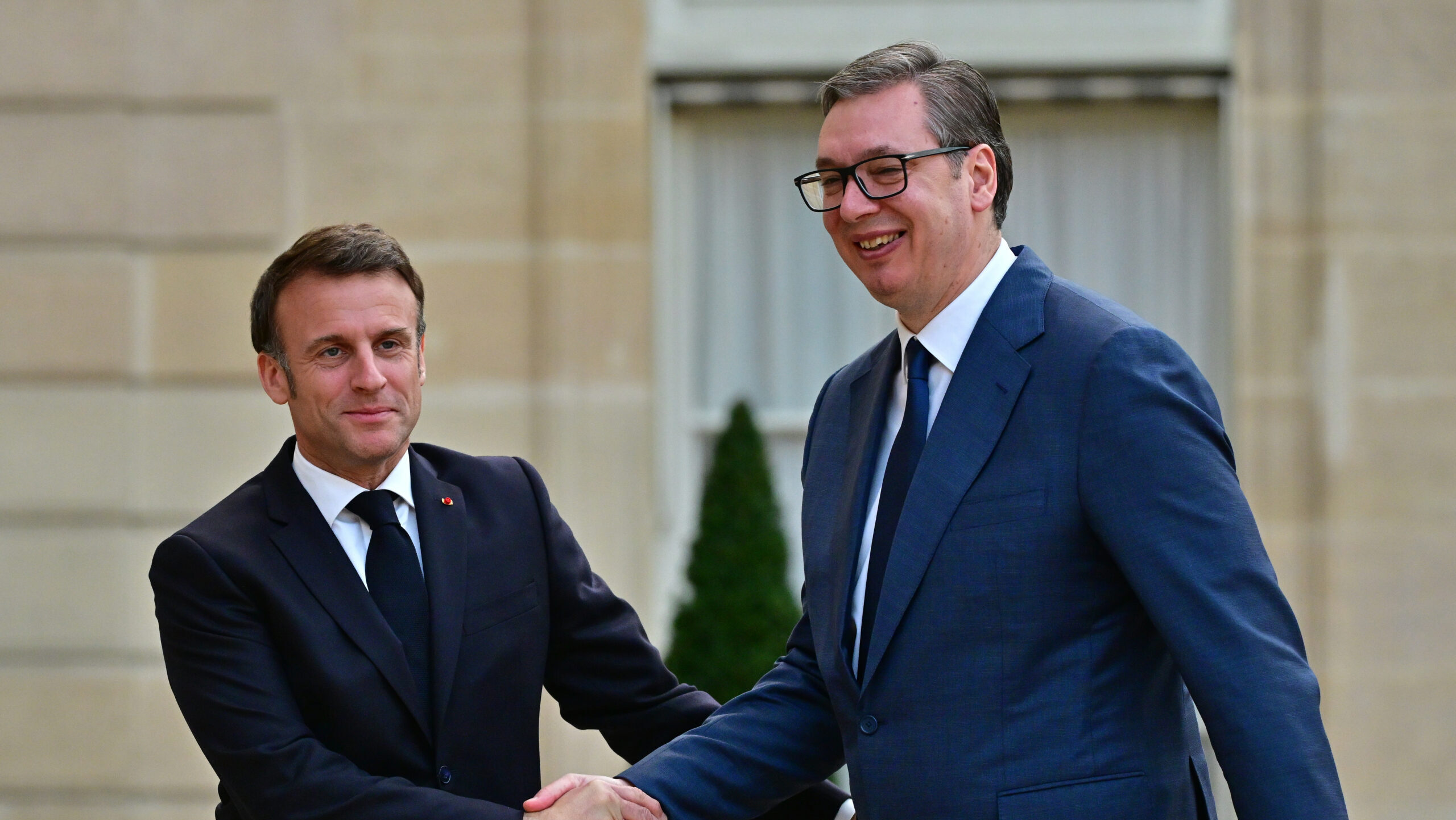 Macron Hosts President Of Serbia Aleksandar Vučić At Elysee Palace